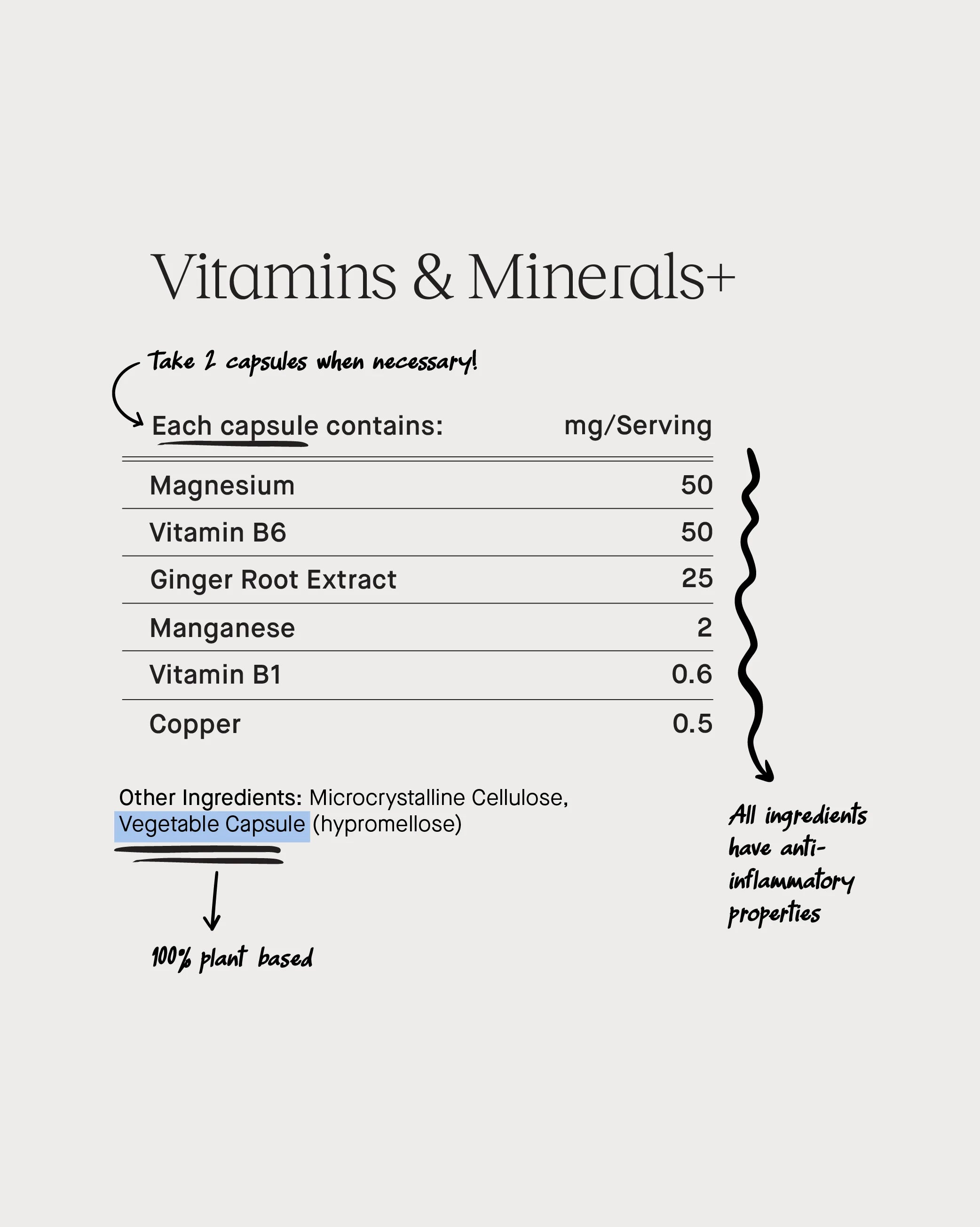 cramp/less - Vitamins and Minerals