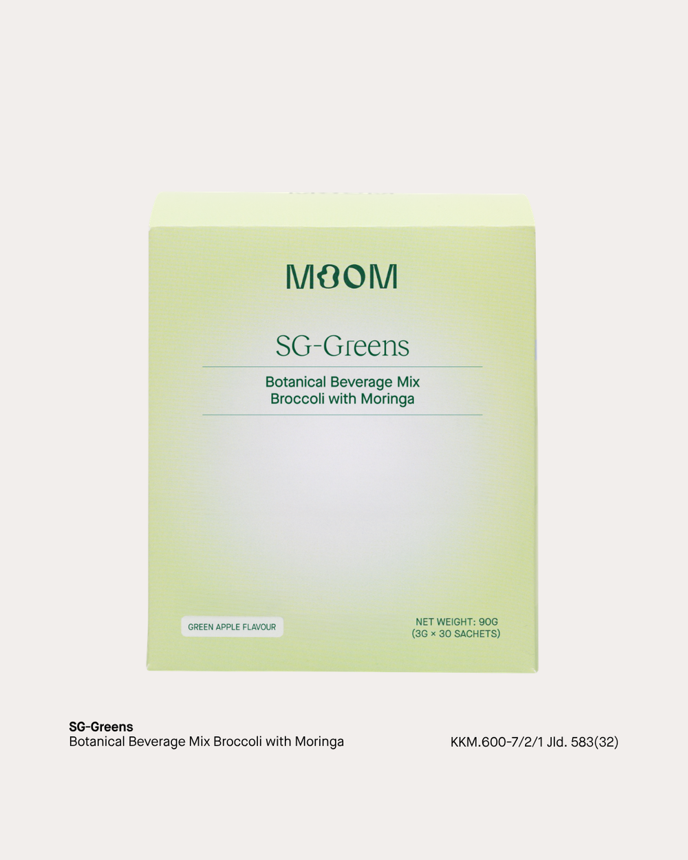 超级绿色蔬菜 - Moom 植物饮料混合西兰花、菠菜和芹菜粉