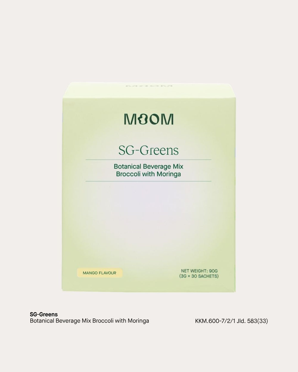 超级绿色蔬菜 - Moom 植物饮料混合西兰花、菠菜和芹菜粉