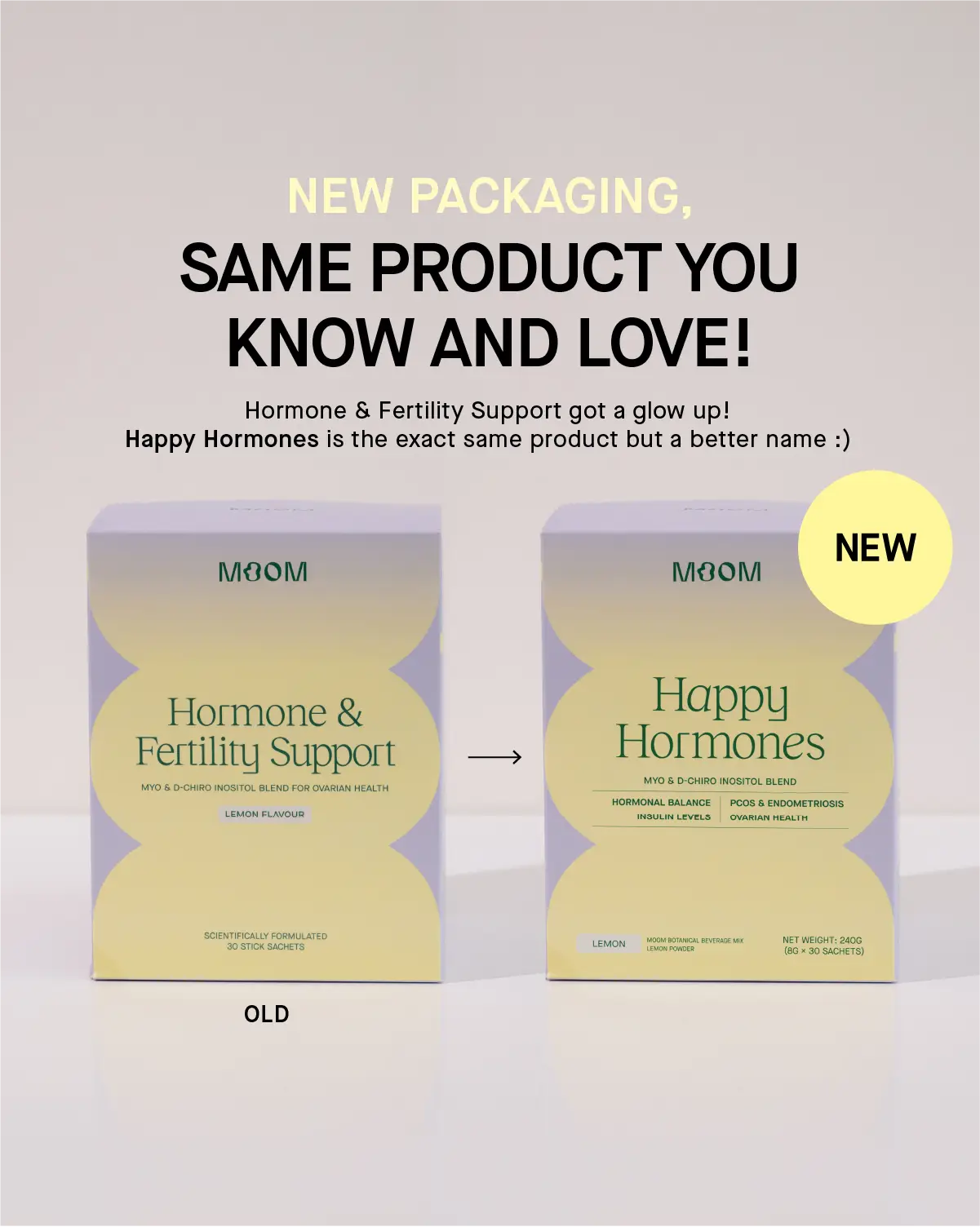 Happy Hormones Support - Moom Health Botanical Beverage Mix (Lemon)